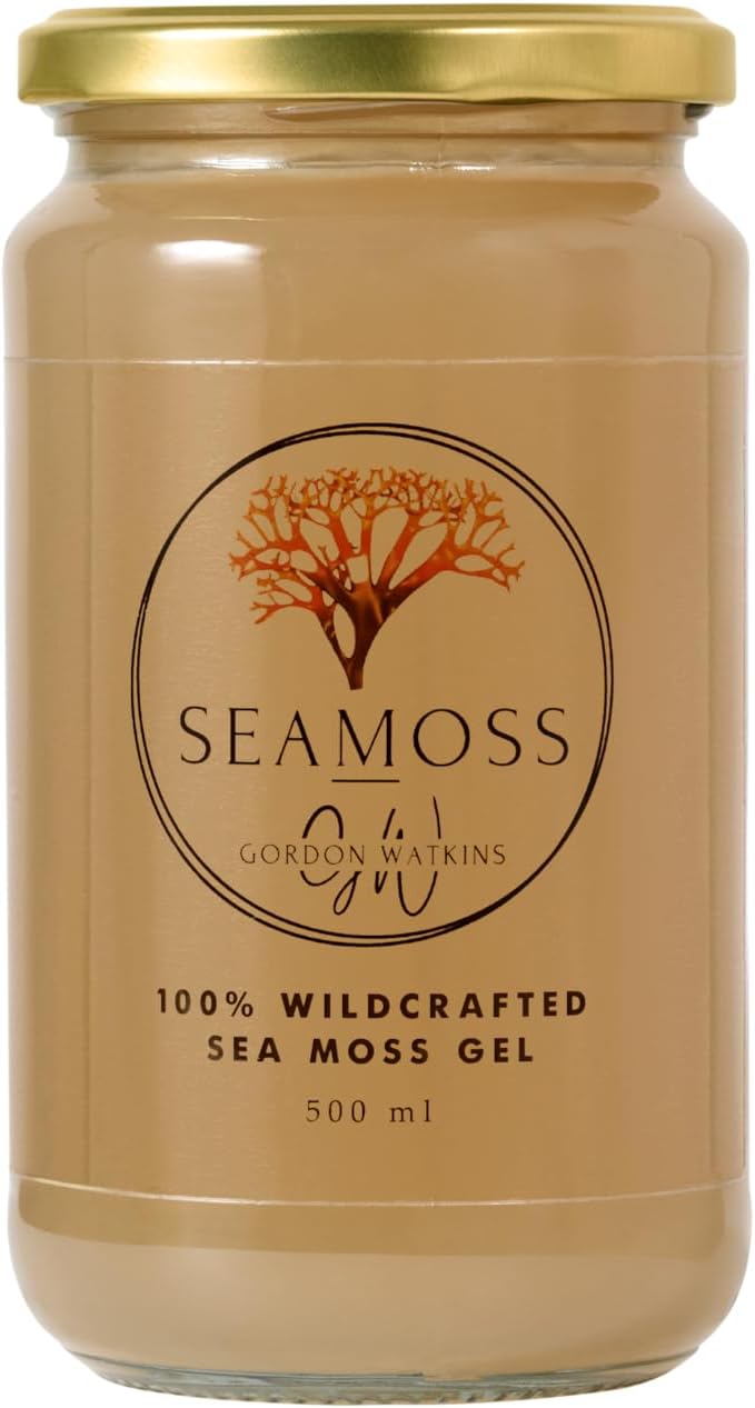 Sea Moss Gel, Made with Wildcrafted, Organic Irish Sea Moss from Grenada. Vegan. Dr Sebi Approved. (Ashwagandha, 500ml)