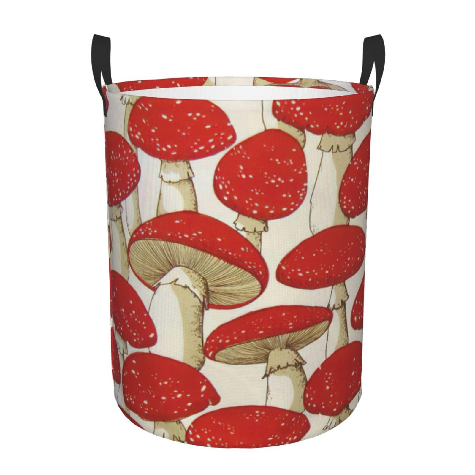Panier à linge champignon rouge blanc pour grand rangement de linge