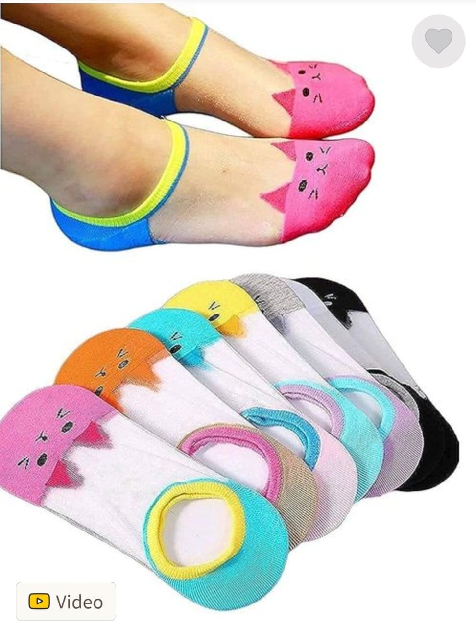 Cute Cat Ankle Socks for Women & Girls - Soft Cotton, Multicolor, Yoga & Gym, Soft, Comfortable, Casual Wear 1