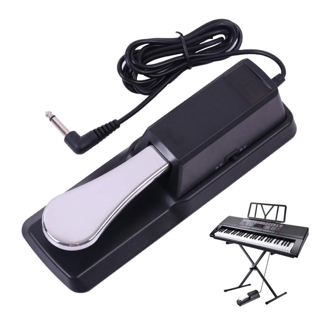 Totority Electronic Keyboard Sustain Pedal Half-pedal Function Alloy Material Non-slip Base for All Keyboards