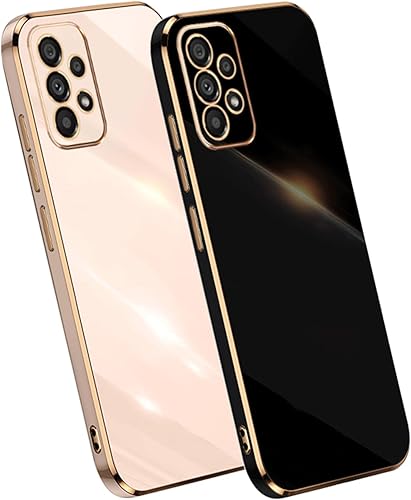 Paquete de 2 fundas de teléfono para Samsung Galaxy A23 5G, funda galvanizada de silicona TPU para Samsung A23 5G para hombres y mujeres, a prueba