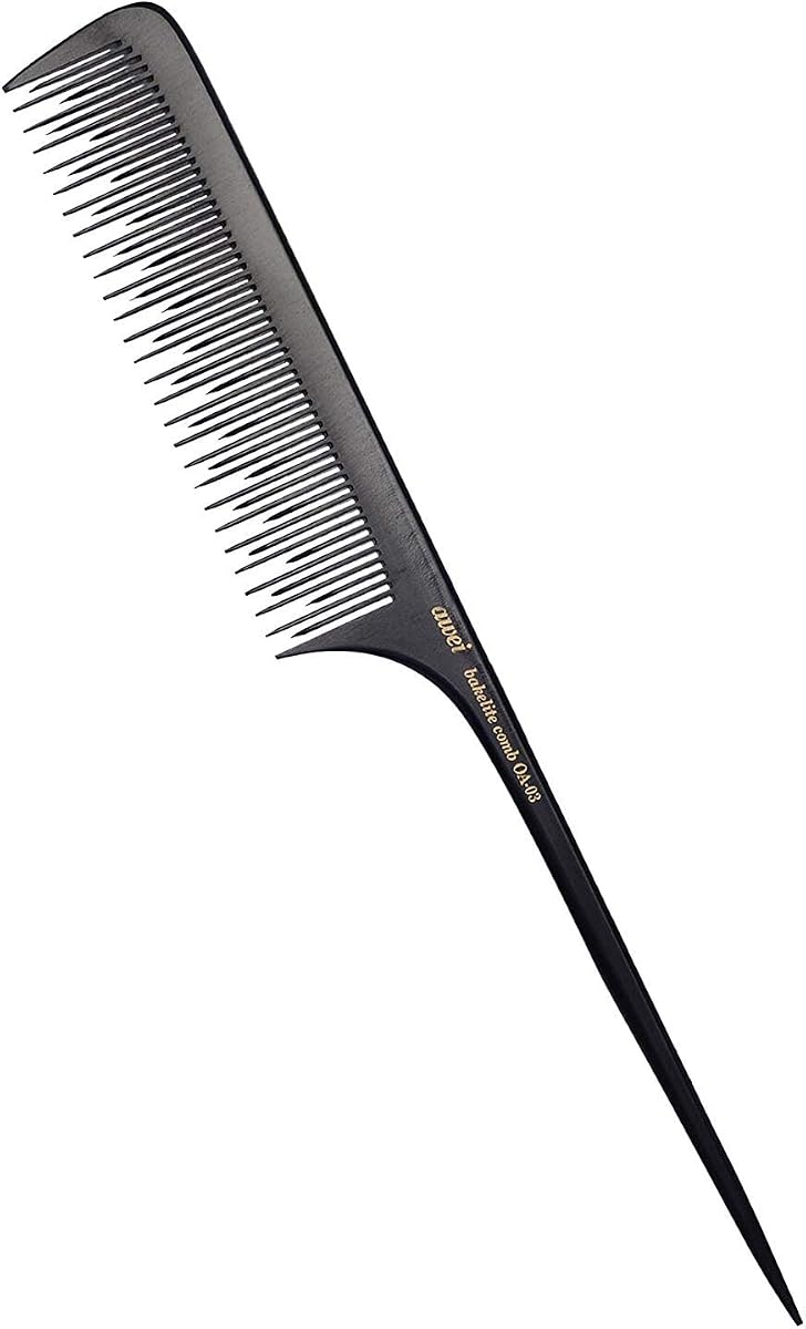 PERFEHAIR Teasing Comb for Fine Hair, Anti-static Long Bakelite Rat Tail Comb Tool for Back Combing, Root Teasing, Adding Volume