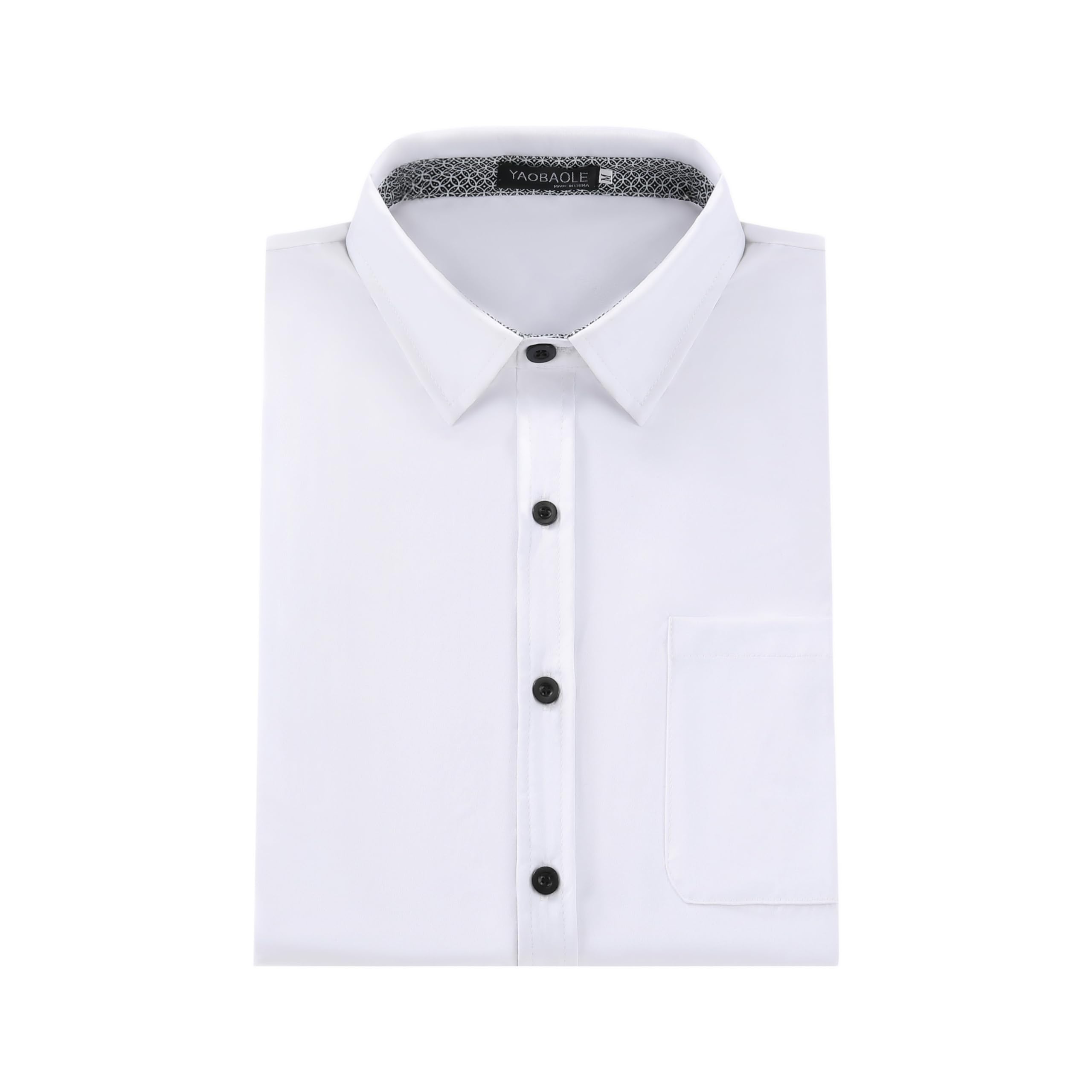 YAOBAOLE Chemise Homme Mariage Manches Courtes Chemises Hommes Habillées Regular Fit Casual Business Formelle avec Poche