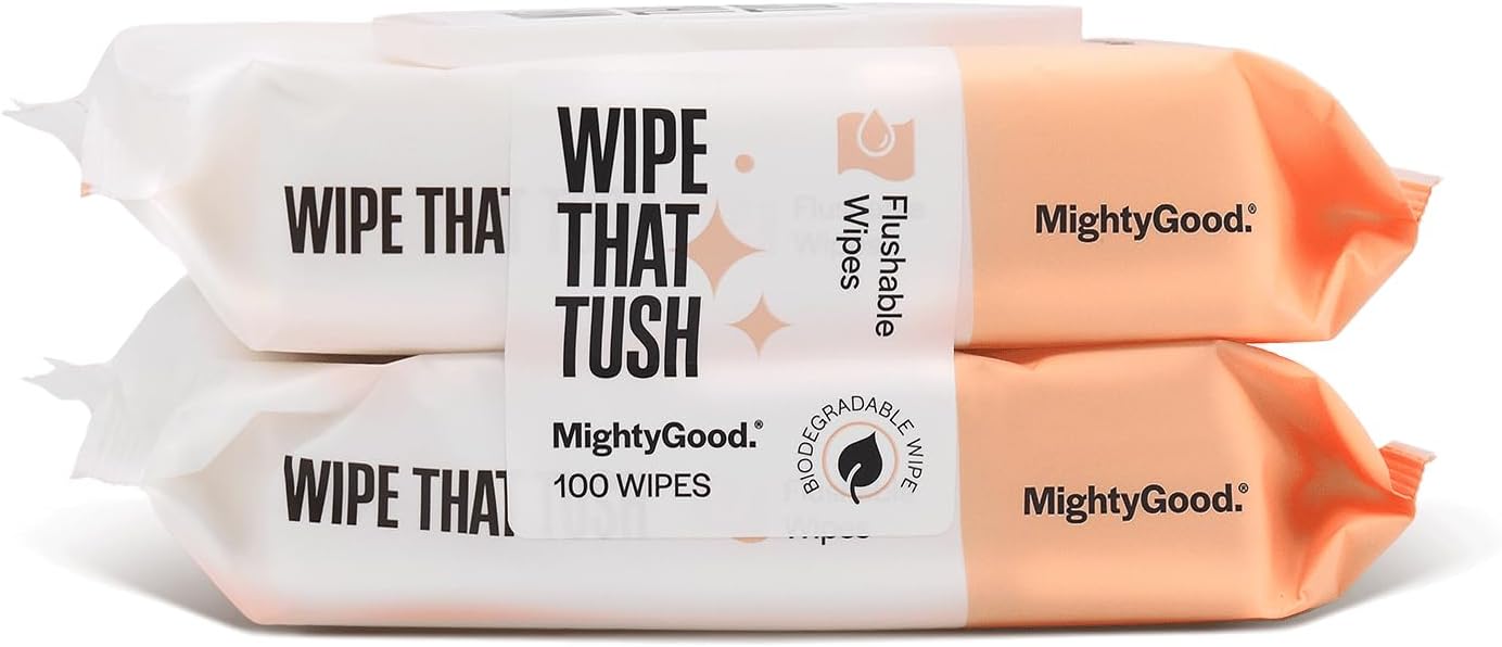 MightyGood. Wipe That Tush Flushable Wipes 100 Count