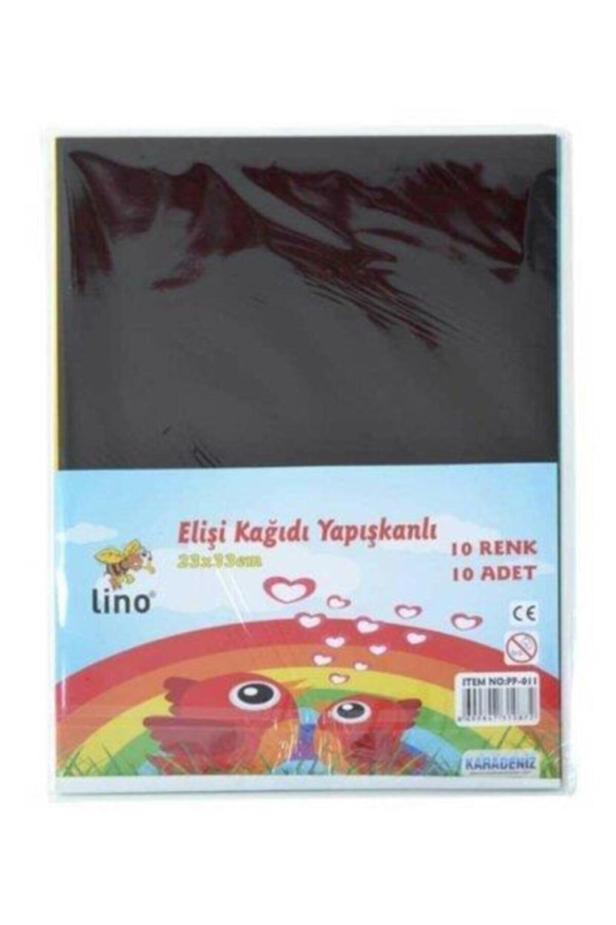 Lino El Işi Kağıdı Yapışkanlı 10 Renk 10 Adet 23 x 33 cm