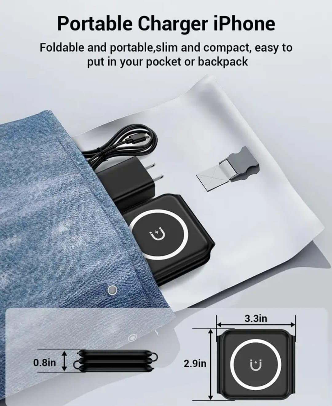 D-Choice 3 en 1 Chargeur Magnétique sans Fil - Compatible avec Smartphones, Montres et Casque Bluetooth - Charge Rapide 15W, Design Compact (Noir)