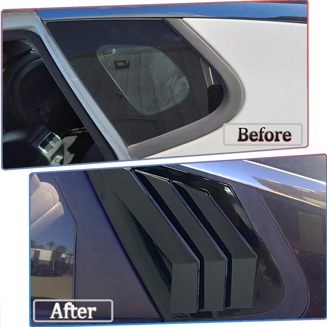 MUXEE Window Louver 2Pcs Side Vent Window Louvers for Kia Optima 2016 2017 2018 2019 2020, ABS Print Sport Window Decorative Covers, Exterior Trim Accessories - Bright Black