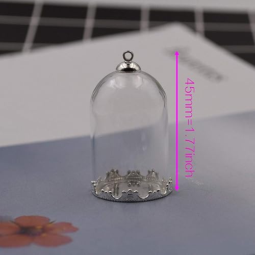 Miniatura 9 de 10 botellas de globo de tubo transparente de 1.181 x 0.787 in con hallazgos, cúpula de vidrio hueca, dijes colgantes de vial (1.181x0.787 in con