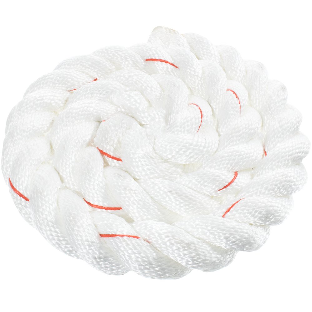 Twisted 3 Strand polydac Combo Utility &-Seil – Weiß mit Rot Tracer – 3/8, 1/2, 5/8, 3/4, 1, 1–1/2, 5,1 cm Durchmesser in 10, 25, 50, 100, 250, 300, 500, 600 Füße 2 inch X 300 feet