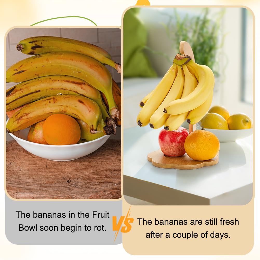 Portabanane In Legno Con Gancio - Mantiene Le Banane Fresche Più A Lungo, Per Cucina E Bar - Foto 12