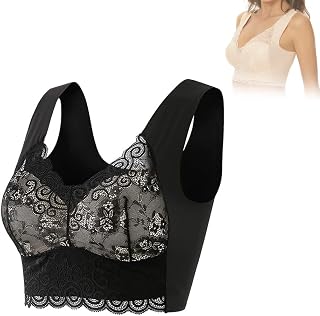 NEZIAN Women's Soft Bra Wireless Lace Bra Classic Wireless Bra Push Up Corset Seamless Lace Bra Lightweight Soft Comfort Bra