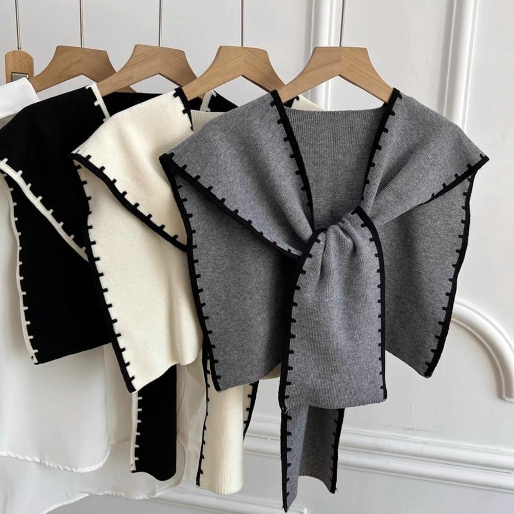 Sweater Shawl Wraps Women Cute Pashmina Shawls and Wraps Knitted Cashmere Sweater Shawl Scarf Cardigan Cape Shoulder Top - Image 2