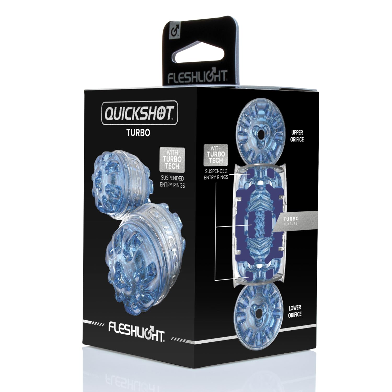 Fleshlight Quickshot Turbo Blue Ice - Masturbatore SuperSkin, giocattolo del sesso estremamente realistico