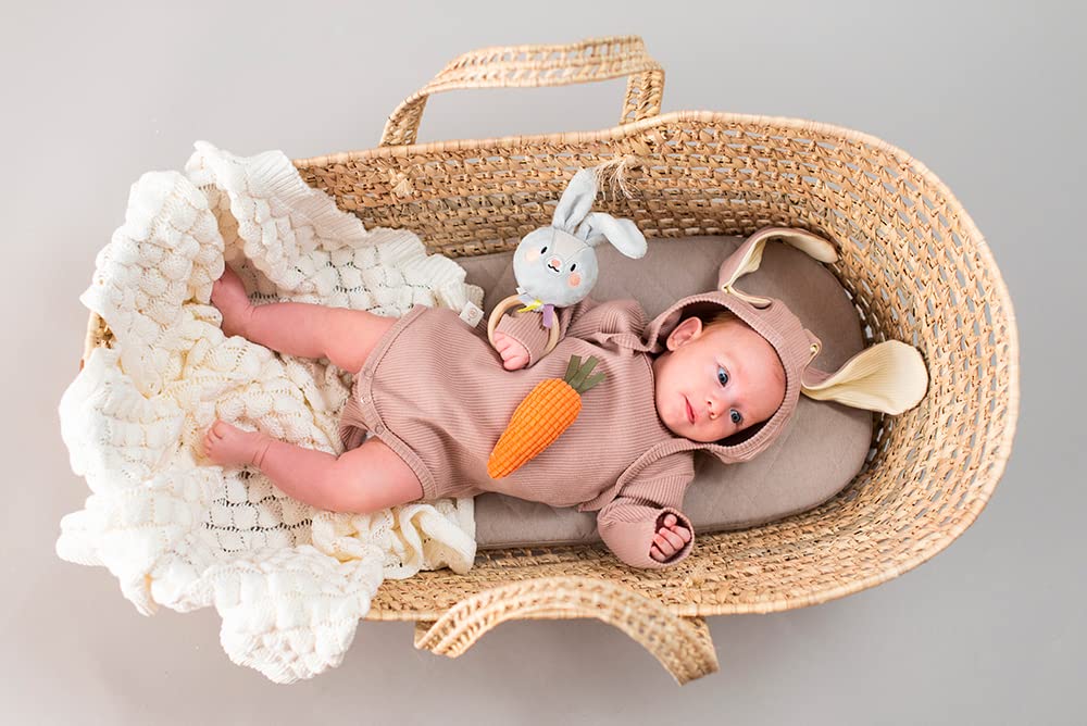 Taf Toys Rylee Bunny Rattle. Soft Plush Toddler Sensory Ring Rattle. Easy to Grab Wooden Ring Rattle. Suitable for Newborn Baby Boys & Girls from Birth - Image 2