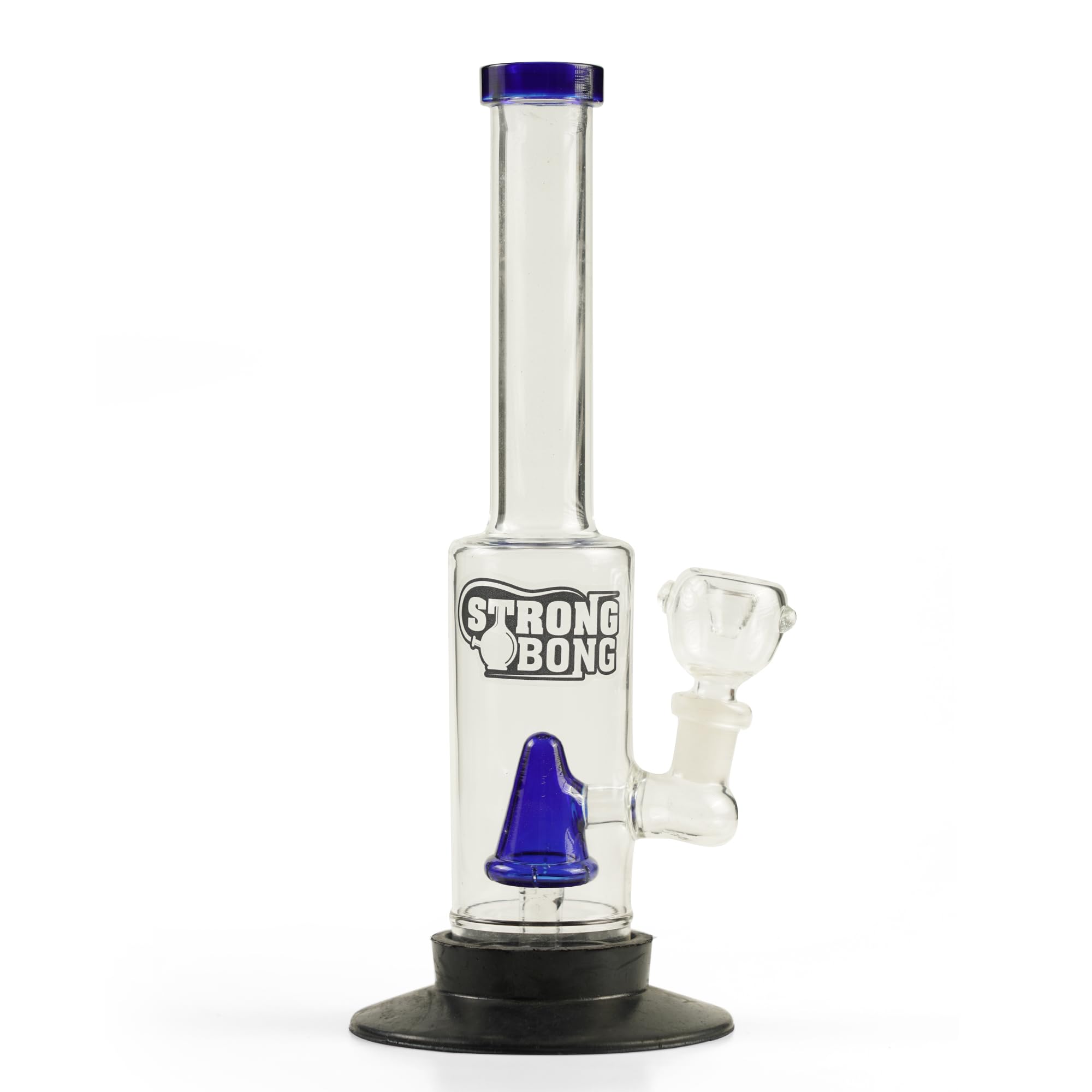 STRONG BONG 10 inch Thick Glass Percolator Bong with a Rubber Base| Smoking Waterpipe - Blue