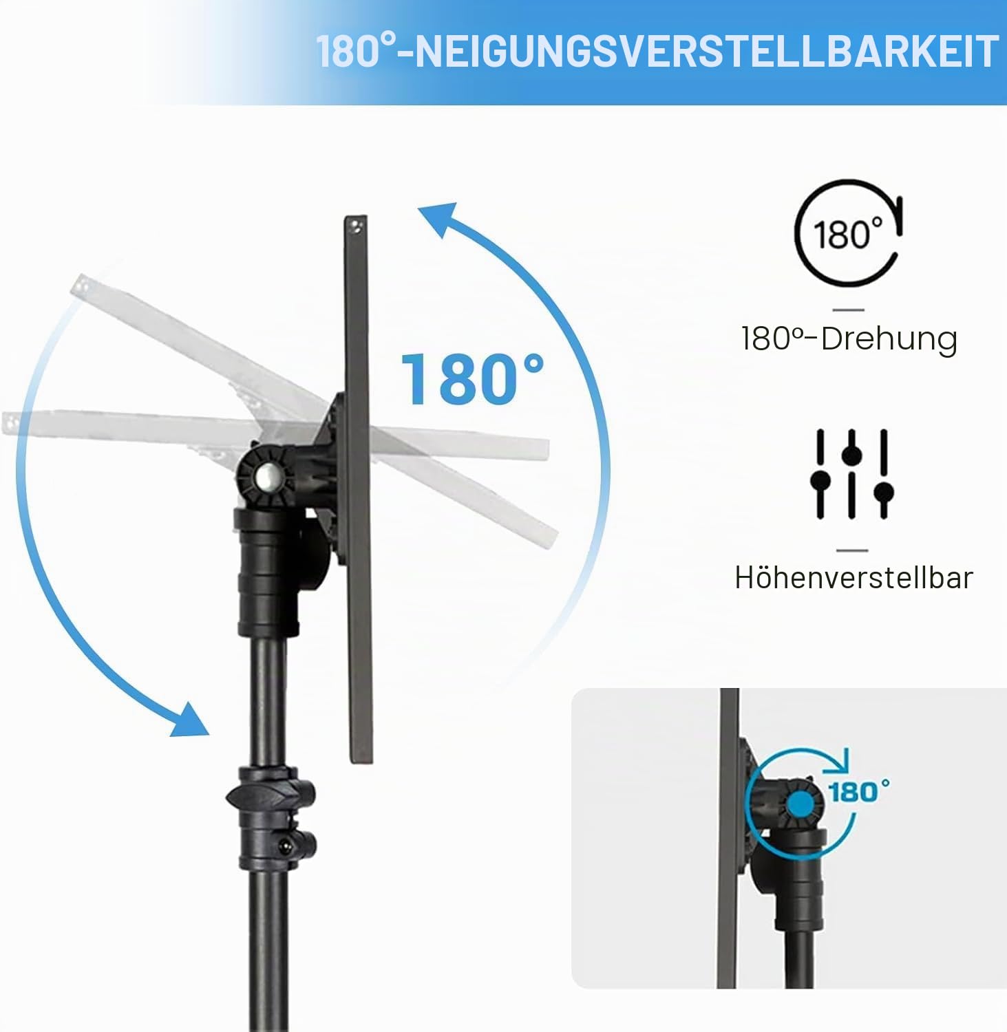 Beamer Ständer Höhenverstellbar Von 59 Bis 160Cm Laptop Beamer Stativ Ständer Tragbarer Projektorständer Für Outdoor-Filme, Computer
