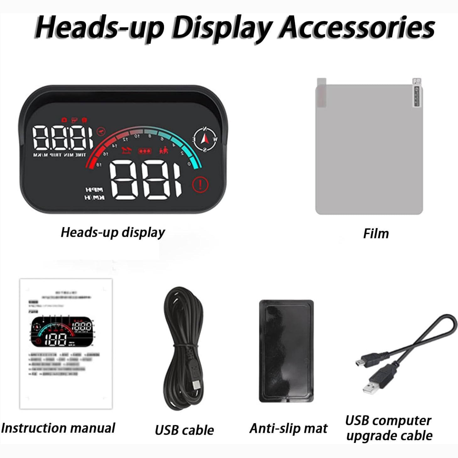 Auto HUD Head Up Display Dla Jeep Grand Cherokee L 2021-2025, Head Up Display Auto HUD Wodoodporny wyświetlacz cyfrowy przedni