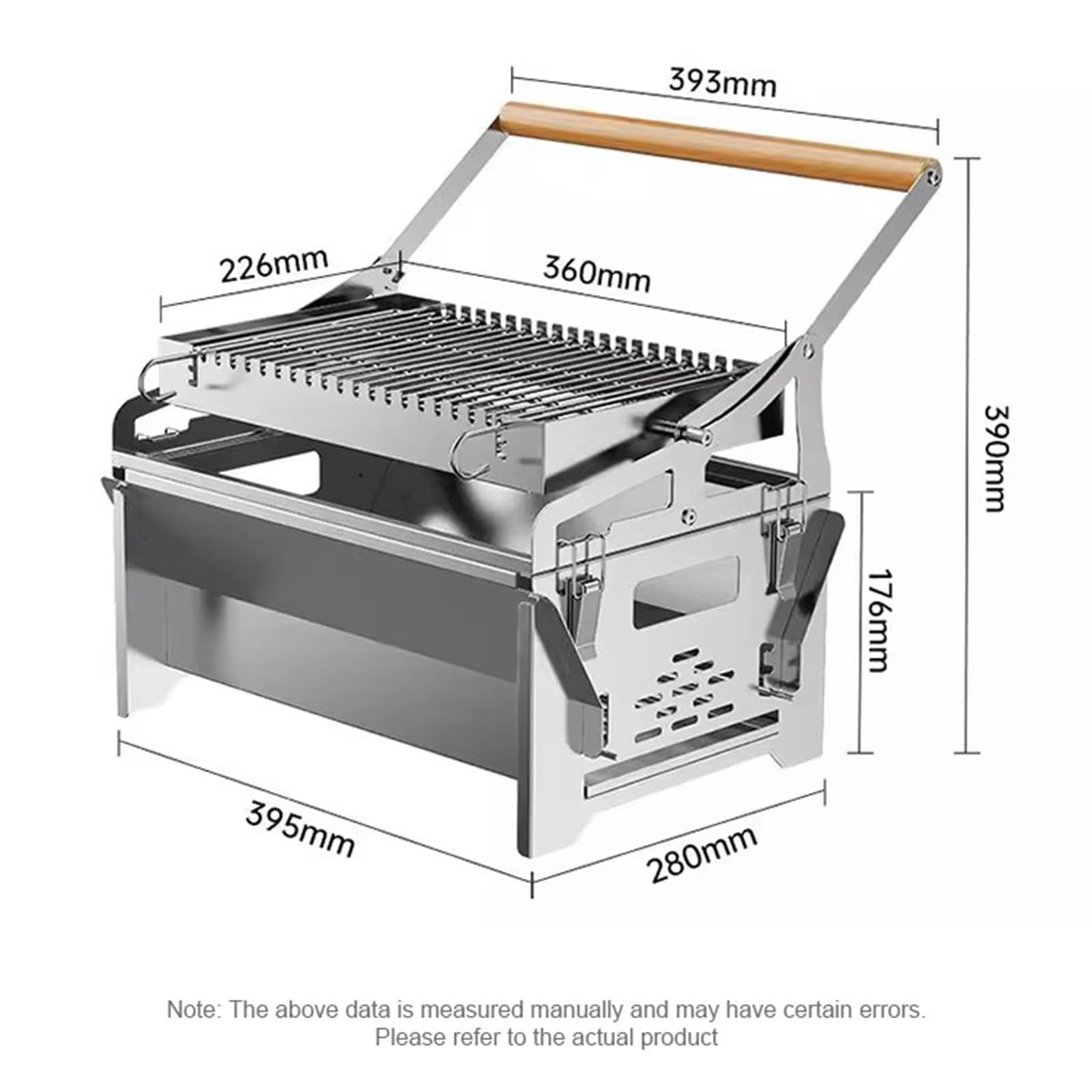 Barbecue Da Esterno, Griglia A Carbone Rotante A 360° Con Cestello Ribaltabile, Acciaio Inossidabile, Griglia Barbecue Portatile Staccabile, Per Campeggio Cortile Picnic Giardino Vacanze Feste Cucina