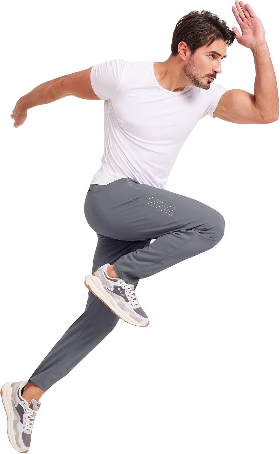 Men's Athletic Joggers Pants Stretch Tapered Casual Track Pants Elastic Waist Workout Jogging Sweatpants Zip Pockets - Image 7