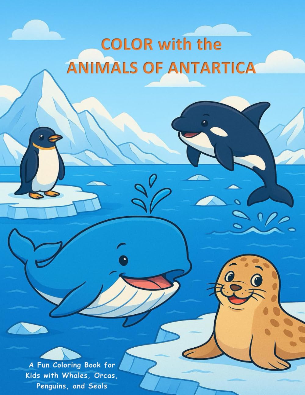 Color with the Animals of Antarctica!: A Fun Coloring Book for Kids with Whales, Orcas, Penguins, and Seals