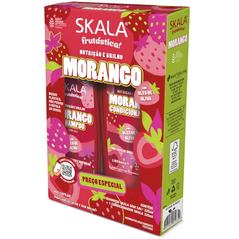 SKALALinha Frutastica - Kit Shampoo e Condicionador Morango (2 x 325 Ml) - (Fruitastic Collection - Set with Strawberry Shampoo and Conditioner (2 x 11 Fl Oz))