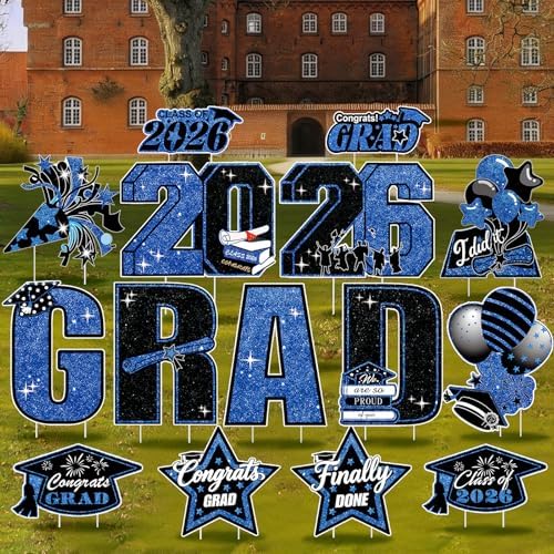 Amazon.com : GXGGUS 15 PCS Graduation Yard Signs Class of 2026 ...