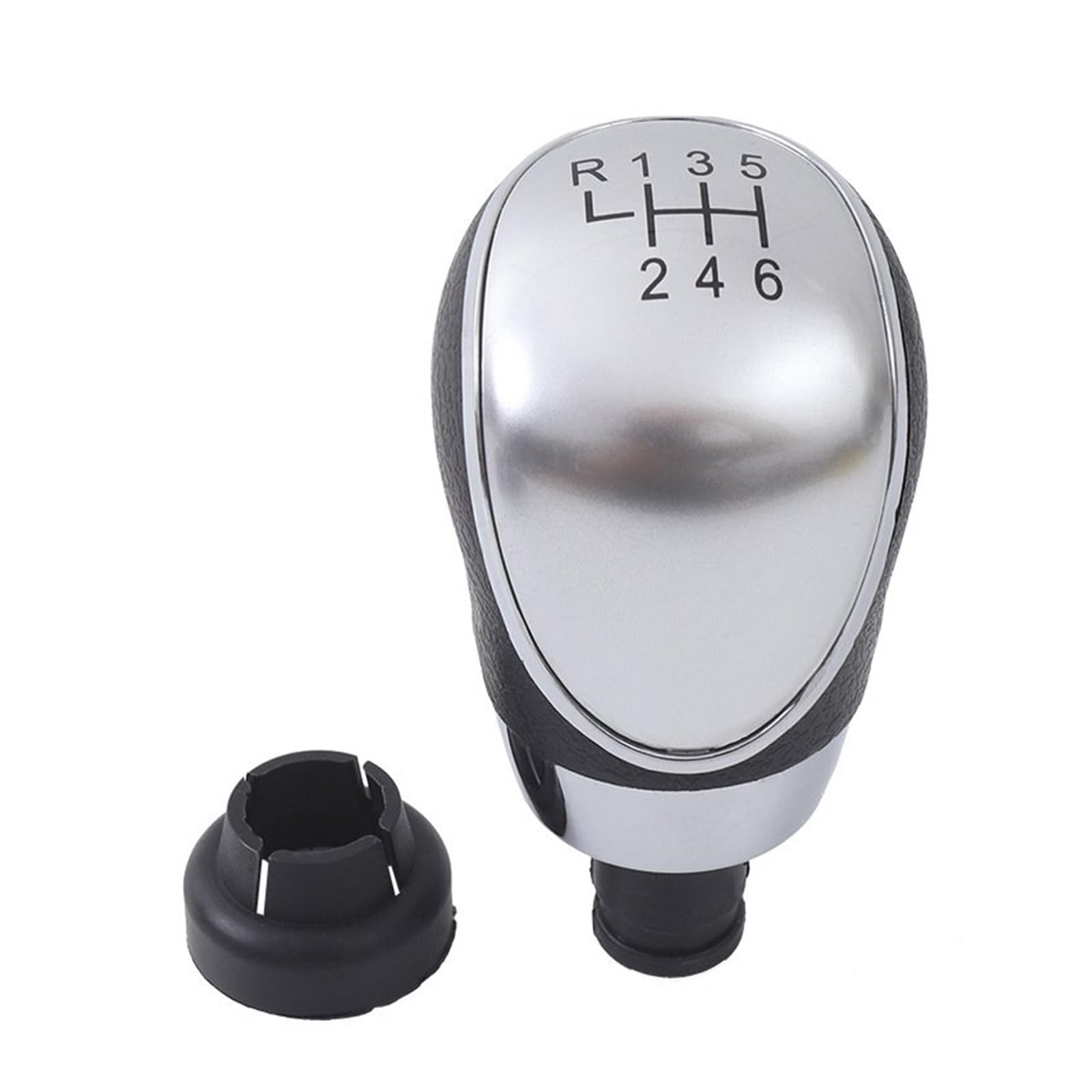 Aimazom Car Gear Shift Knob for Ford for Focus MK2 MK3 MK4 MK7 5/6 Speed Gear Shift Handpiece Head for Modification and Replacement(Silver,for 6 Speed)