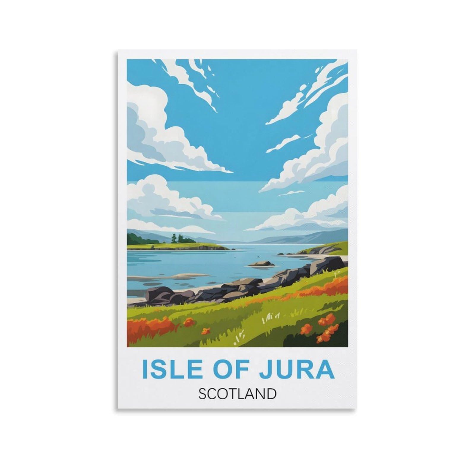 EZMLFA 5D Diamond Painting Kits,Isle of Jura Scotland,Diamond Painting Kits for Beginners Round Full Drill Painting with Diamonds Gem Art for Home Wall Decor 30x40cm