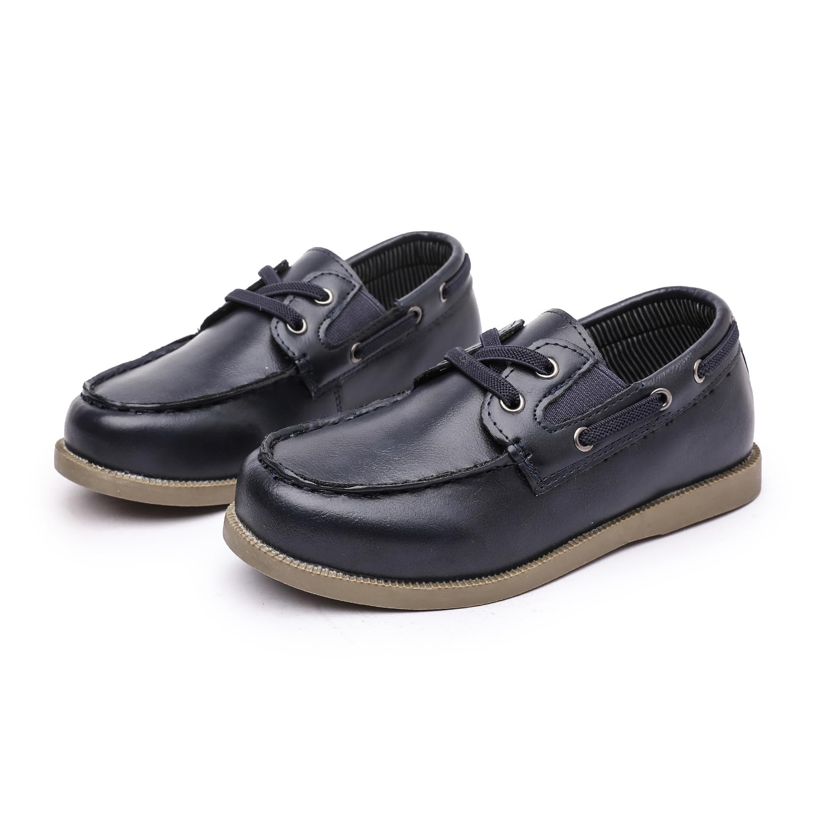 DADAWEN Jungen Mädchen Anzugschuhe mit 2 Loch Schnürsenkeln Oxfords Schule Loafers