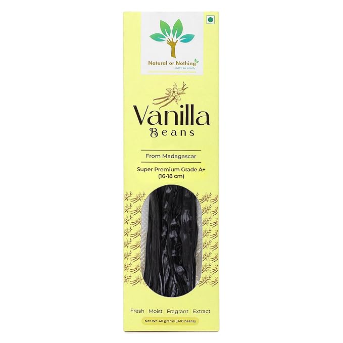 Gourmet Vanilla Beans from Madagascar | 40 Grams (8-10 Long Beans) | Super Premium Grade A+ (15+ cm) Pods | Sticks | For Baking, Extract, Cooking, Ice Cream, Coffee Brewing