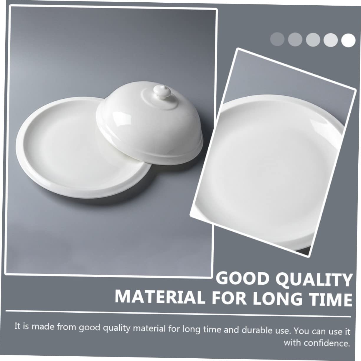Cabilock Avec Cloche Porcelaine Plateau De Service Apéritifs Plat Pizza Fromage Pour Beurre Décoratif Frais Vaisselle Gardien Comptoir Steak Salade À La Française Noël Mariage