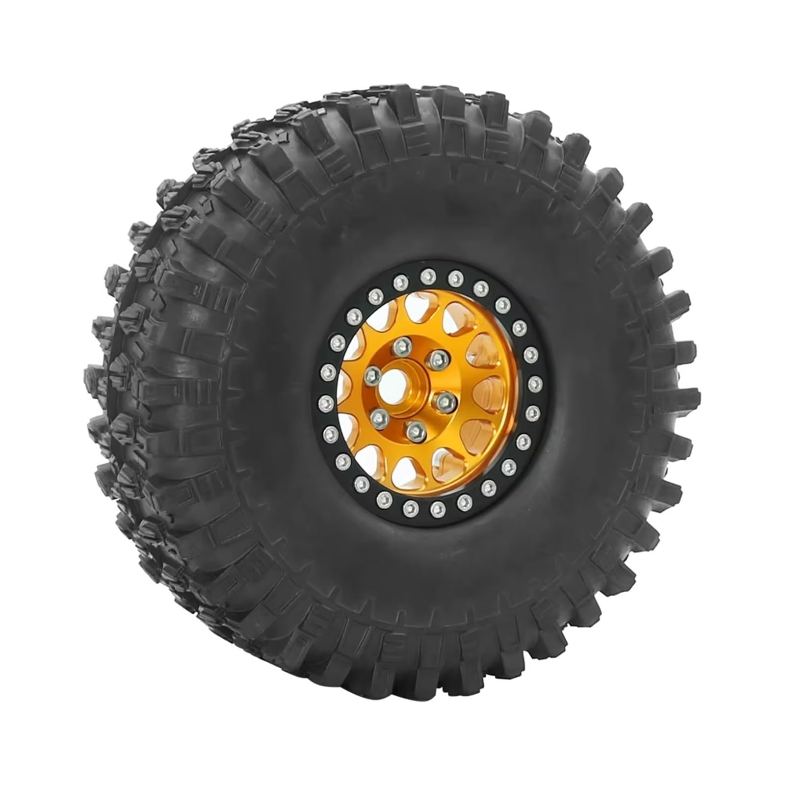 Piezas para Coches RC para Axial SCX10 III AXI03007 90046 TRX-4 para Redcat para Gen 8 Juego De Llantas Metal 1.9 Beadlock para Coche RC Crawler 1/10(Yellow)