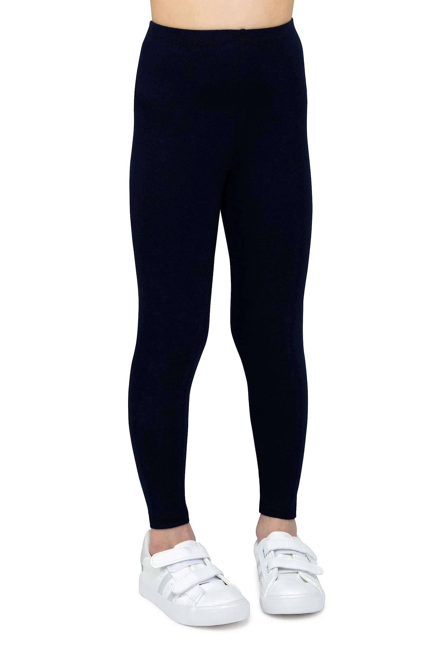 looksy Leggings para niña Tela de algodón Transpirable hasta el Tobillo sólidos clásicos y Vivos Ropa Deportiva para niños Baile Escolar Tallas 3 a 13 años Uso Diario