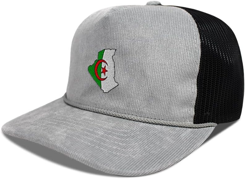 Corduroy Hat Mesh Cap Hat Cord Hat Algeria Flag Map Algerian Al-Jaz Ir Berber Trucker Cap Hat Richardson