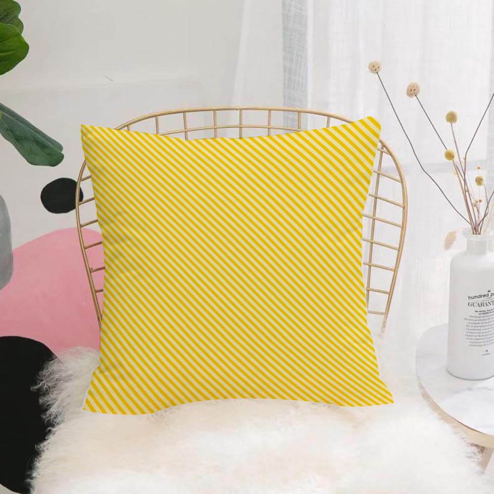 Hyosxw Stripe Design, Repeating Pattern For Dynamic - A7 Cushion Cover,Throw Pillow Case Home Decorative For Living Room Bedroom Sofa Chair 18X18 Inch,Stripe Design, Repeating Pattern For Dynamic Design Of Alternating Yellow And L,Pillowcase 45X45cm