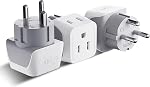 Ceptics Canada to Denmark Travel Plug Adapter (Type K) - Dual Input - Ultra Compact - Charge your Cell Phones, Laptops, Tablets (CT-20, 3 Pack)