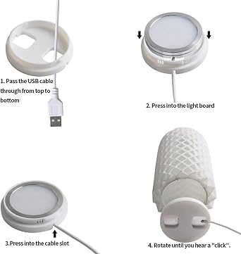Lights Kits 3D Printers Creative LED Lighting Kit Suitable for Crafting White Nightlight Models 3D Printers Accessories