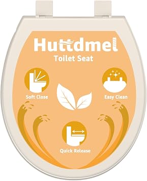 Toilet Seat Round 16.5 Inch with Quick Release-Quick Connect, Round Toilet Lid with Soft Close. PP Material Safe, Easy Clean and Install, Sturdy Accessories Never Loosen,2 Years Support, Almond