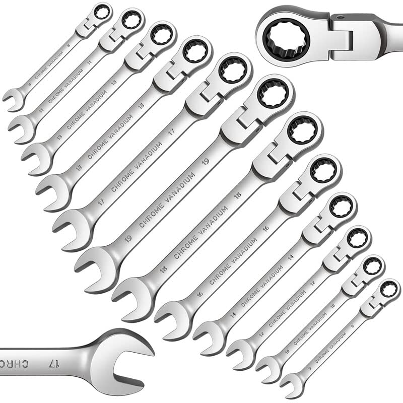 Set Chiavi Inglese Set di chiavi a cricchetto combinate, set di chiavi con testa a molla in acciaio al cromo vanadio chiave con chiave a cricchetto metrica 72 denti Chiavi Inglese ( Color : 9pcs )