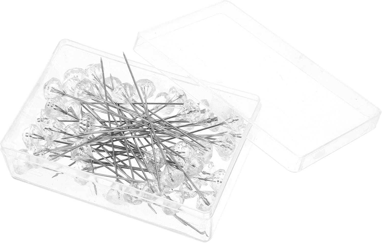 50pcs Large White Diamond Head Locating Pins for Wedding Flower Arrangement DIY Sewing Quilting Jewelry Craft
