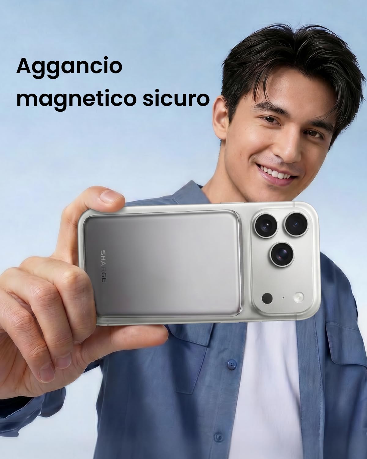 SHARGE Slim Power Bank Magnetico 5000mAh, Qi2 15W Ricarica Rapida Powerbank | Design Ultra Compatto e Leggero, Batteria Esterna Wireless Compatibile con iPhone 17/16/15/14