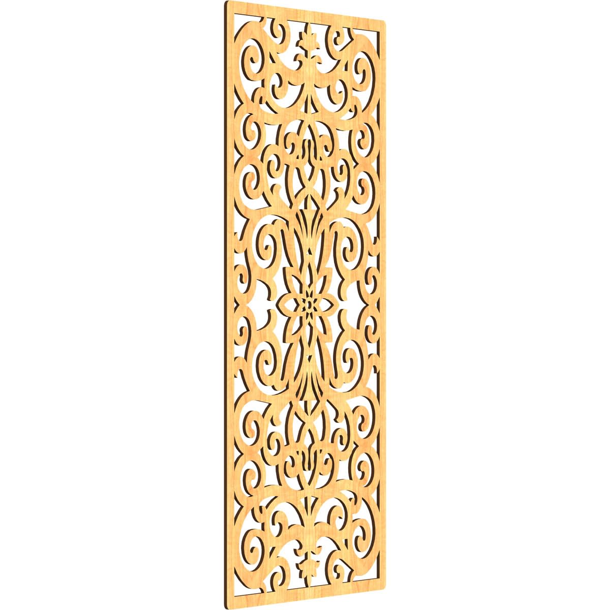 Buel Decorative Pierced Fretwork Wood Wall Panels, 21 3/8"W x 54 3/8"H x 1/4"T, Cherry