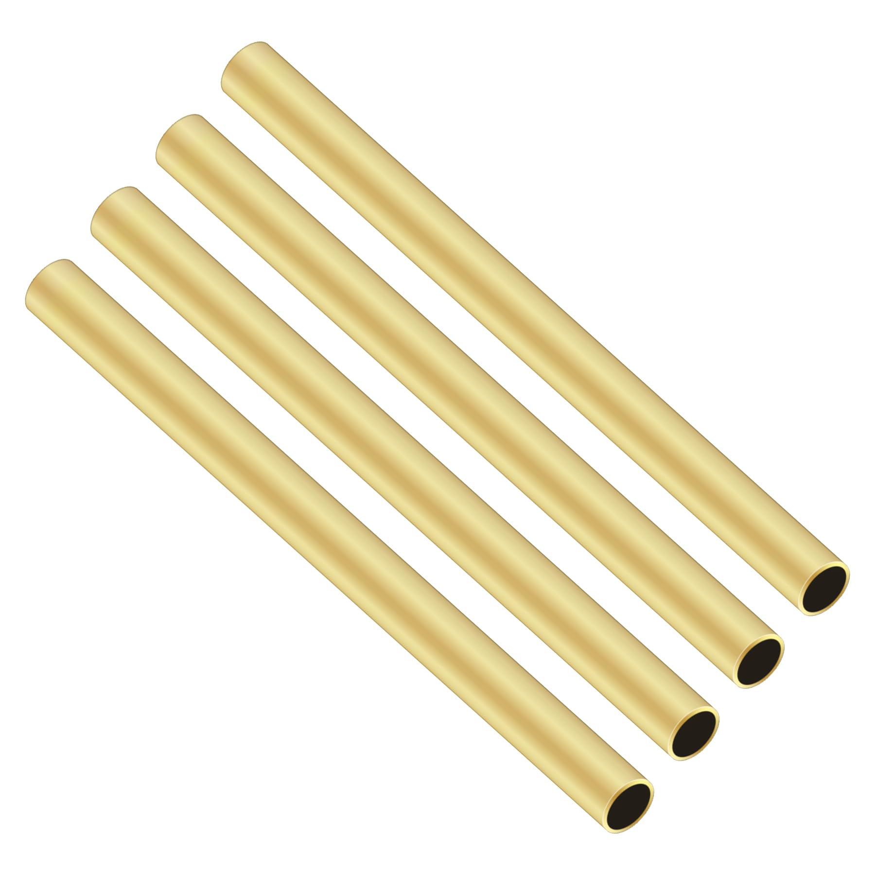 iMeistek Brass Round Tube, 7mm OD x 0.5mm Wall Thickness 200mm Length Seamless Straight Brass Tube for DIY Crafts (4PCS)