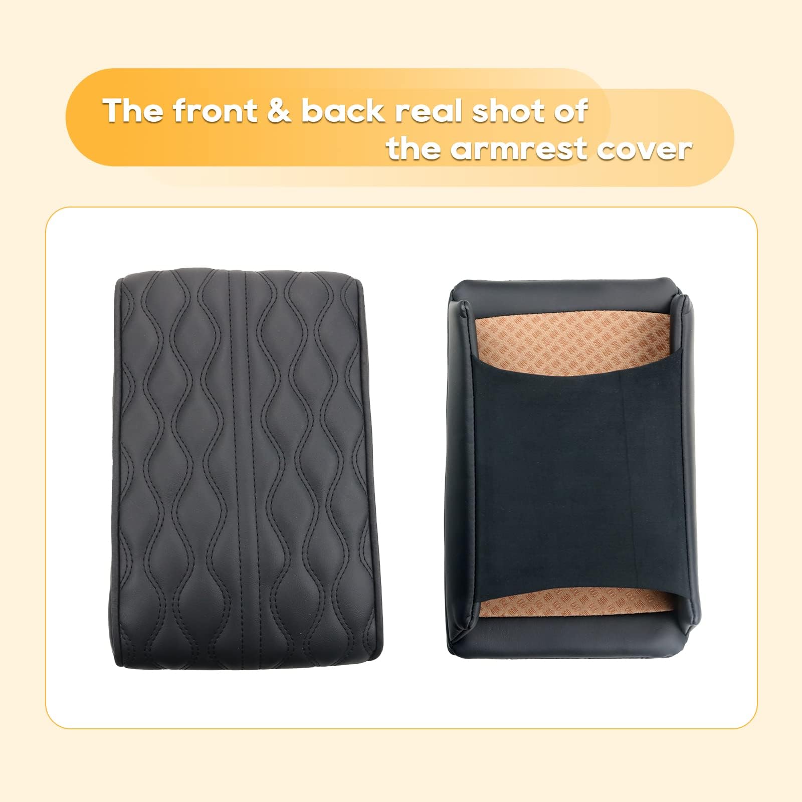 SRTMIRJJ Coussin D'accoudoir De Voiture En Cuir Pour VW Amarok Dual Cab 2.Gen 2010-2025, Coussin Pour Accoudoir De Siège, Housse De Console Centrale Accoudoir,A