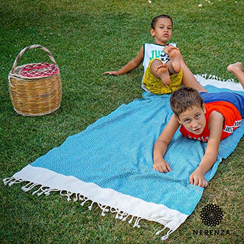 NERENZA Toalha de praia turca premium algodão peshtemal - Toalhas de banho turcas elegantes cobertor