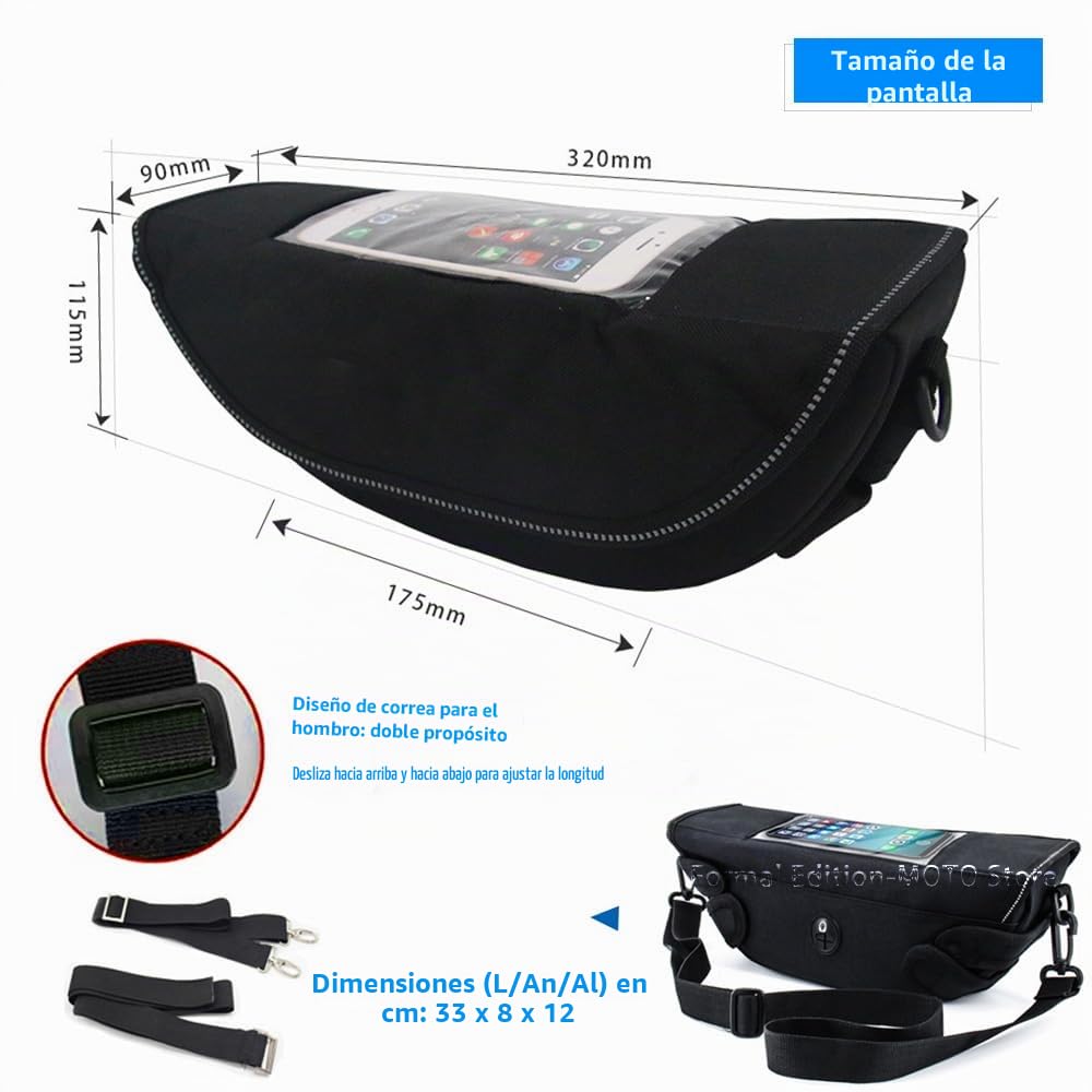 Bolsa de manillar para F850GS F750GS Bolsa de navegación para manillar de moto, bolsa de teléfono impermeable portátil (F750GS)