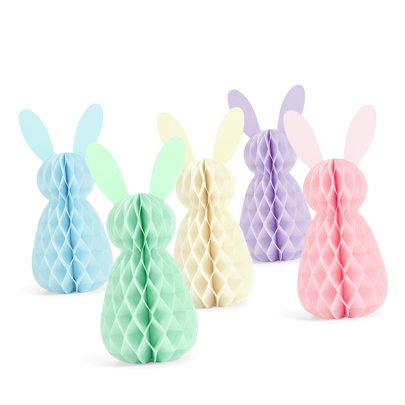 5Pcs Colorful Hare Shape Paper Hanging Ornament Ceiling Hanging Decoration for Tabletop Tree Easter Decoration Paper
