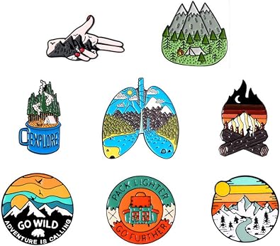 Outdoors Enamel Pins for Backpacks - Enamel Pins Set,Cute Pins for Jackets Enamel Pin Set for Bookbags Lapel Pin