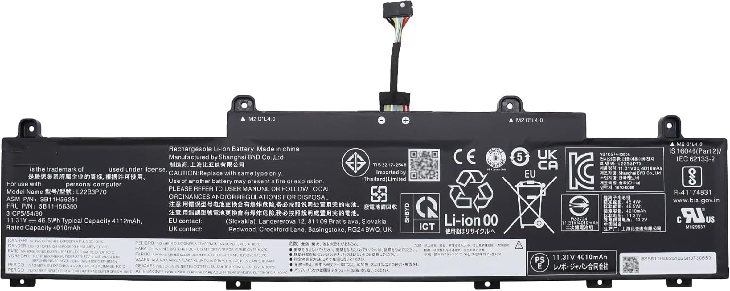 WISTAR L22B3P70 Laptop Battery 46.5Wh 3-Cell for Lenovo ThinkPad