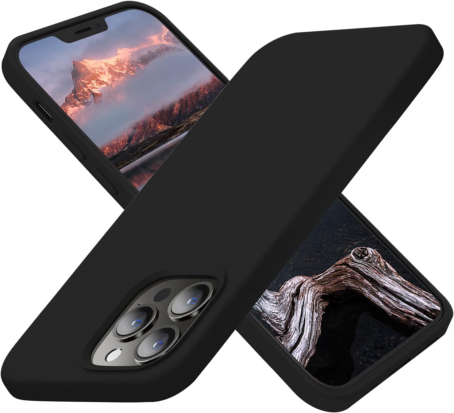 Cordking Designed for iPhone 13 Pro Max Case, Silicone Ultra Slim Shockproof Protective Phone Case with [Soft Anti-Scratch Microfiber Lining], 6.7 inch, Black